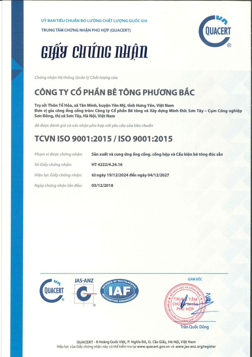 chứng nhận tiêu chuẩn iso
